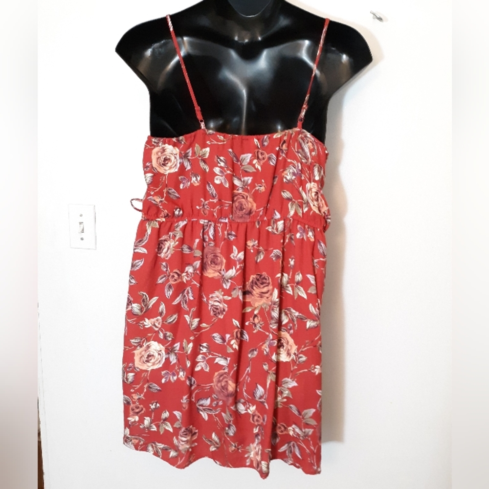 BOGO Xhilaration Womens Red Floral Dress XXL - Picture 2 of 3